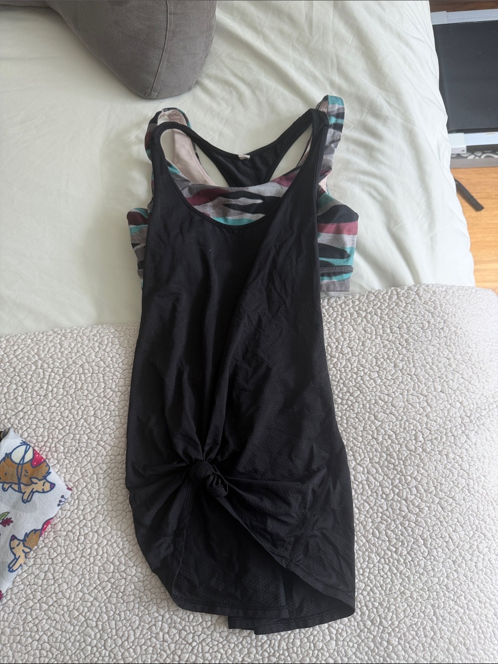 lululemon athletica Black Knot-Front Tank with Strappy Multicolor Back
